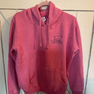 Pink Hoodie with Dog Embroidery